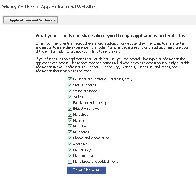 facebook privacy settings