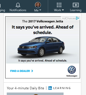 VW ad on cruise control - from 2017