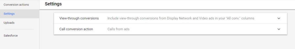 Google Ads Conversion Settings