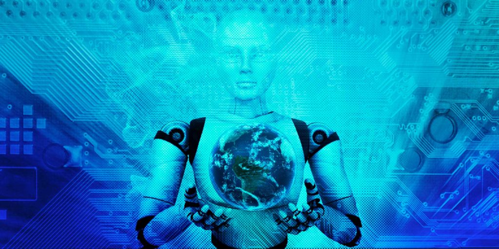 ai - artificial intelligence holding the world