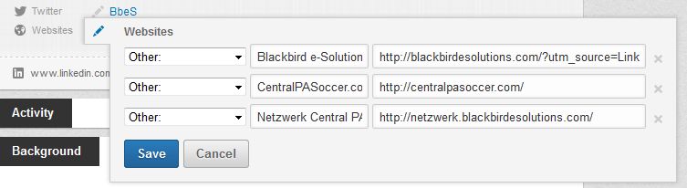 linkedin edit website view