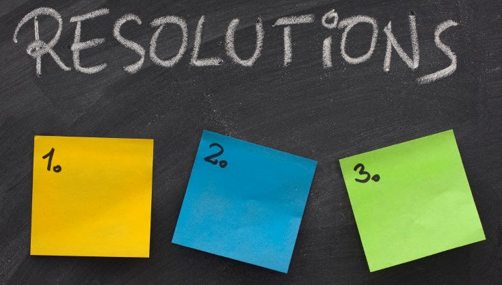 Internet marketing New Years Resolutions post its