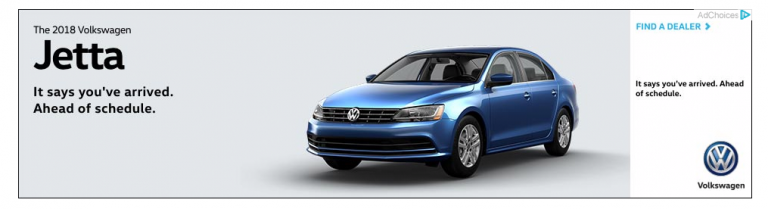 It says you’ve arrived. Ahead of schedule. VW Jetta 2018