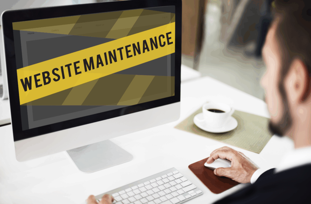 website with maintenance notice from a migration