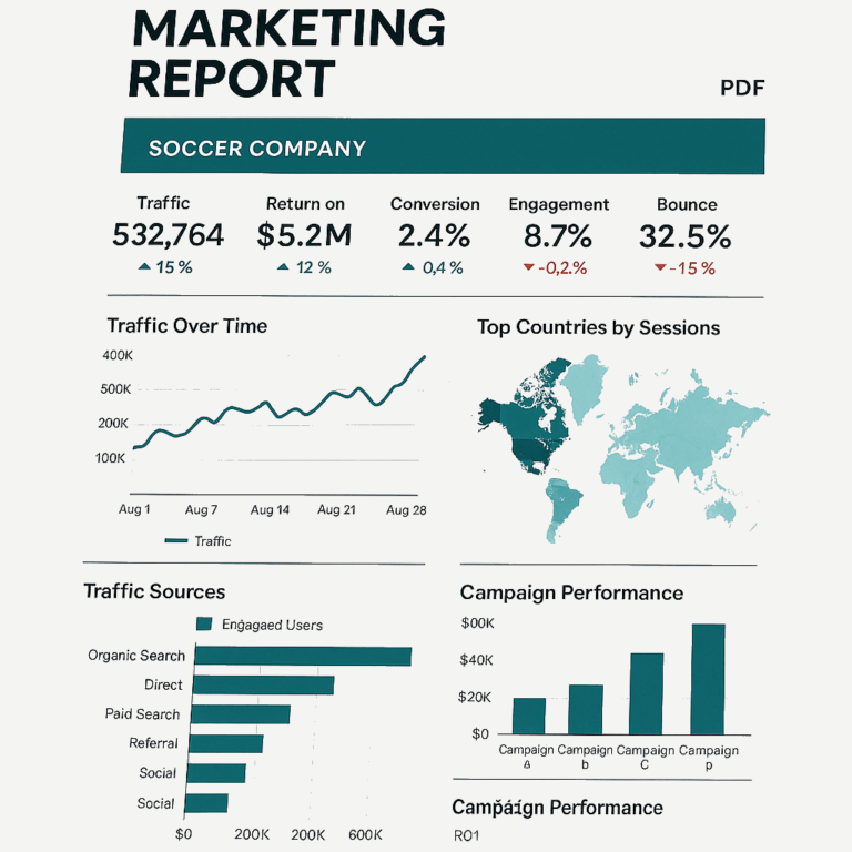 marketing report for soccer company
