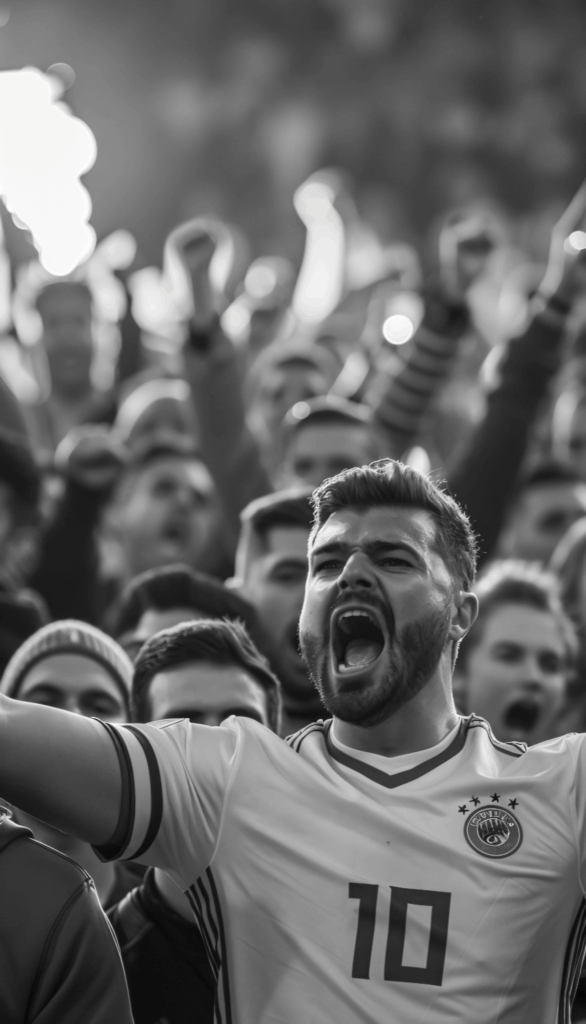 soccer fans celebrating